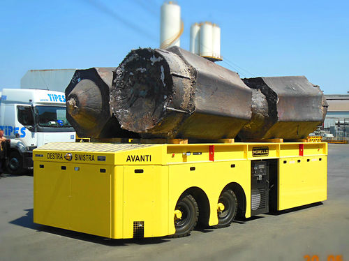 Электрический самоходный прицеп 4-осный для тяжелых грузов