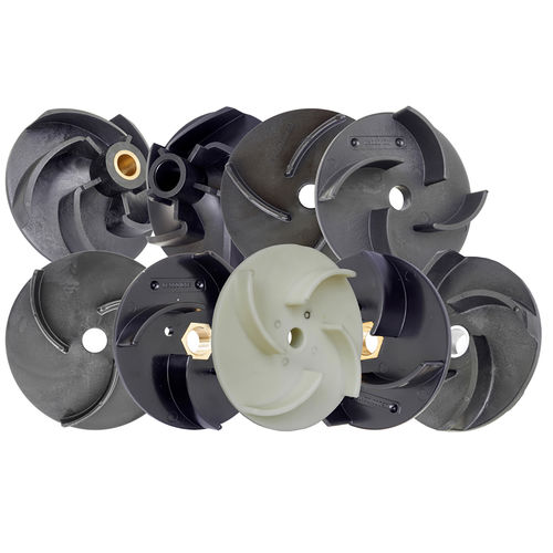 Abrasive fluid pump impeller for corrosive fluids