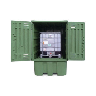 Полиэтиленовый поддонный ящик 0822складскойпромышленныйс двойной дверью