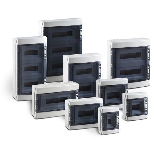 Wall-mounted electrical enclosure polyesterpower distributionwith transparent cover