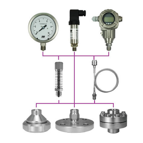 Diaphragm seal with flange connection WKfor pressure gaugesfor the food industry