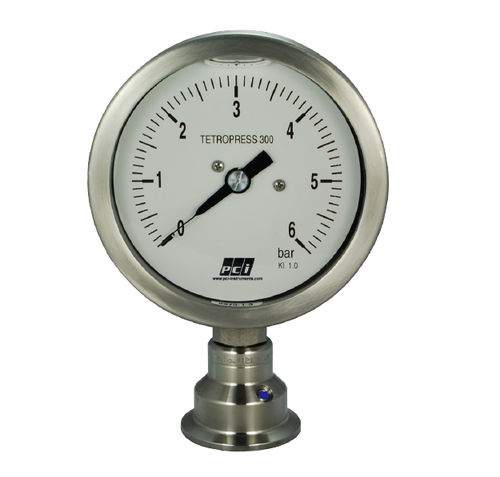 Analog pressure gauge TP300liquid-filled Bourdon tubeprocessfor hygienic applications