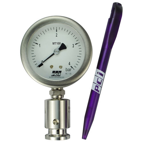 Манометр со стрелочной шкалой MT100 с трубкой Бурдонадля гигиенических примененийдля фармацевтического применения