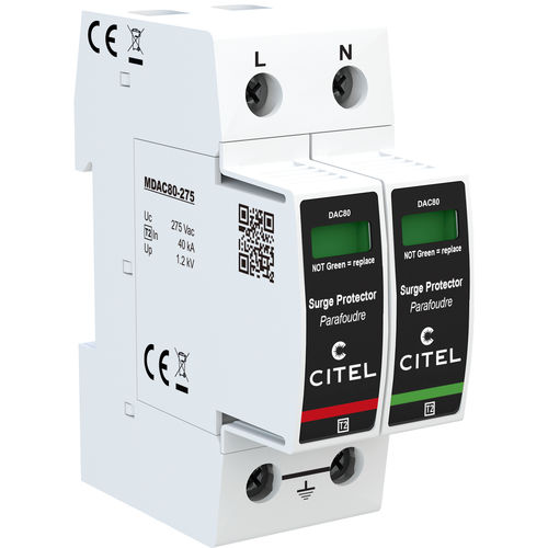 Разрядник для защиты от перенапряжений типа 2 серии DAC80дистанционная сигнализациядля защиты от переходных токовантиперенапряжение