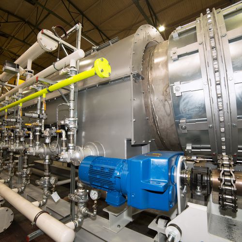 Роторная барабанная сушилка горячим воздухомнепрерывного действиядля химической промышленности