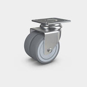 Поворотный ролик серии 85Опорная пластина сдвоенная из термопластической резины