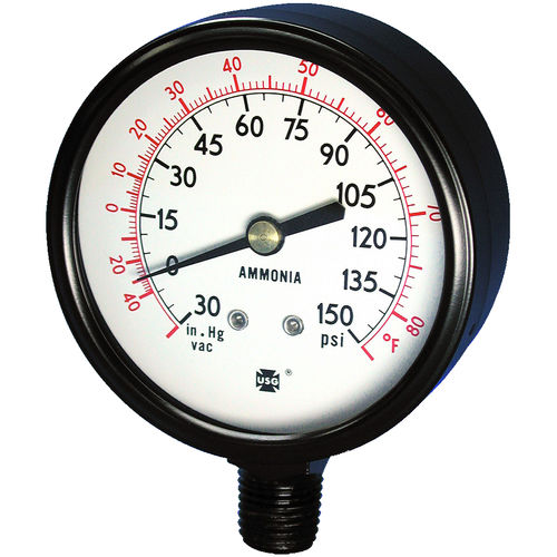 Манометр аммиачного хладагента 1706абсолютноаналоговый с резьбой