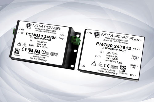 Модуль преобразователя постоянного тока в постоянный с печатной платой серии PMG30 24, изолированный, широкий входной диапазон, один выход