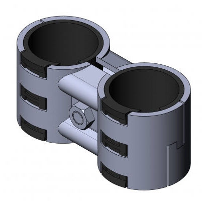 Соединитель круглой трубы 5019 S 001 SW 01пластикстальдвойной крепеж