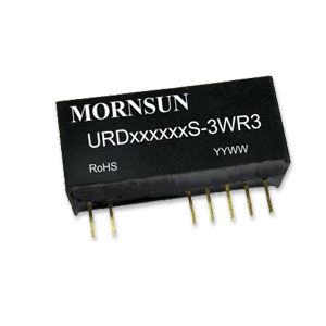 SIP DC/DC преобразователь серии URD_S-3WR3диапазон входного напряжения 4:1высоковольтноедля телекоммуникационных приложений