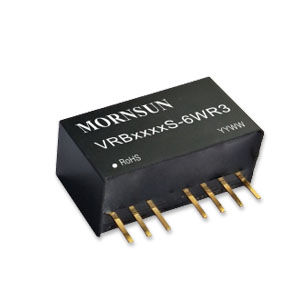 Преобразователь постоянного тока SIP серии VRB_S-6WR3Диапазон входного напряжения 2:1, маломощный, промышленный