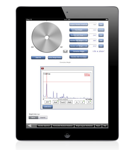Горизонтальный балансировочный станок iPad Rotor Balancerстатическийдля роторовдвухплоскостной