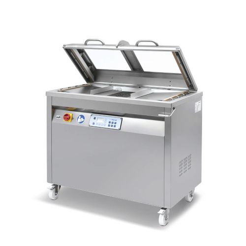 Полуавтоматическая упаковочная машина С 370колокольного типа, двухкамерная.