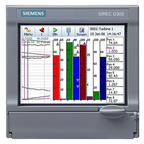 Paperless recorder SIREC D300 panel-mountwith touchscreen