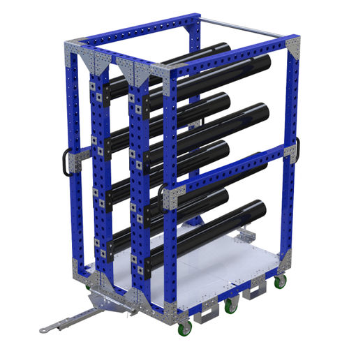 Тележка перегрузочная Q-100-0872металлическаядля тяжелых грузовшестиколесная