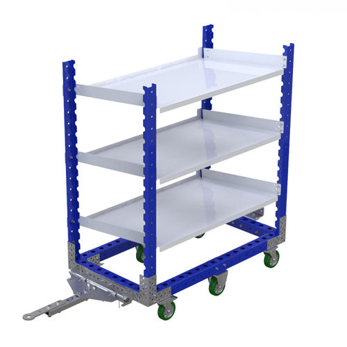 Тележка перегрузочная Q-100-0773металлическаяполкашестиколесная