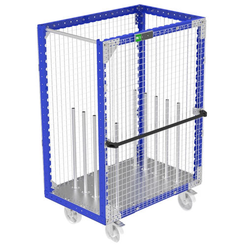 Тележка погрузочно-разгрузочная Q-100-0912Металлическая проволочная платформас поворотными роликами
