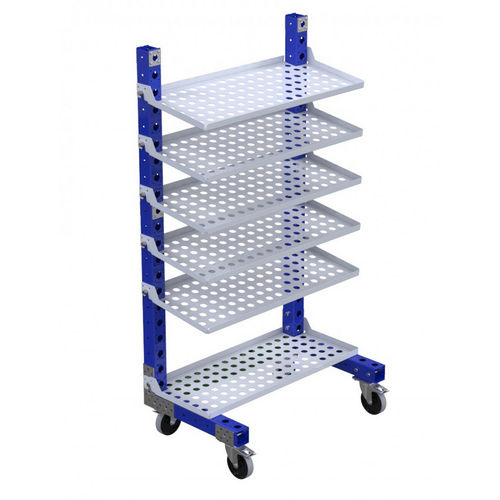 Тележка транспортная Q-100-0547металлическаяполкана поворотных роликах