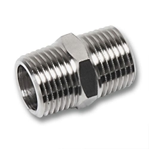 Ниппель из нержавеющей стали 91280 с резьбойпрямойшестигранный