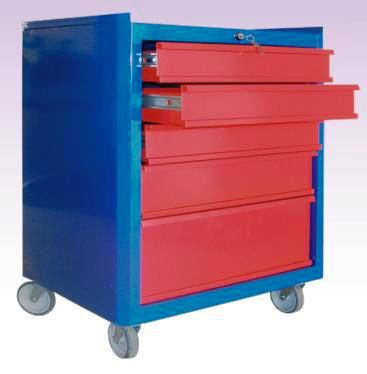 Шкаф для хранения на роликах, 5 ящиков