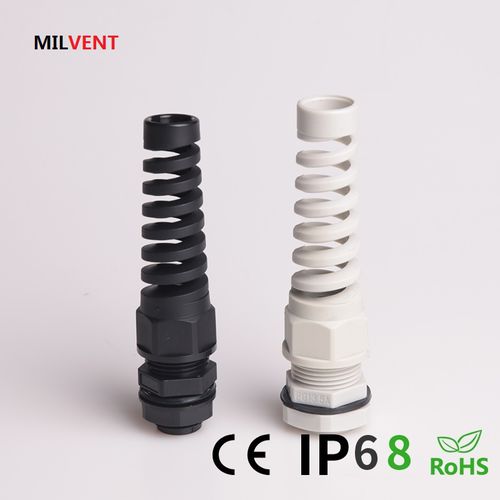 Nylon cable gland MIV-BPNCGwaterproofwith spiral flex protector