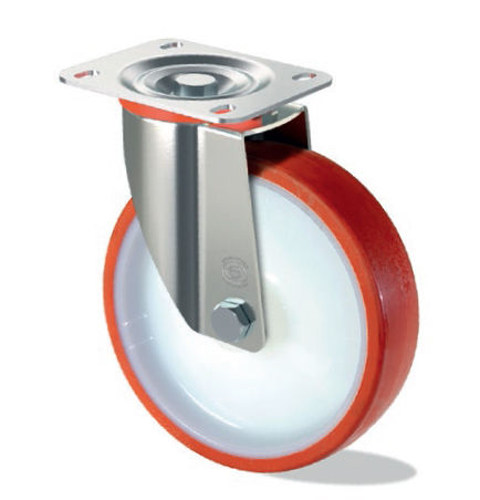 Поворотный ролик M S10 GPОпорная плитаполиуретанпрессованная сталь