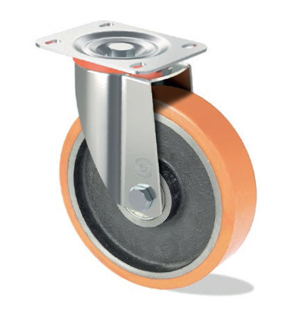 Поворотный ролик V S10 GPОпорная плитаполиуретанпрессованная сталь