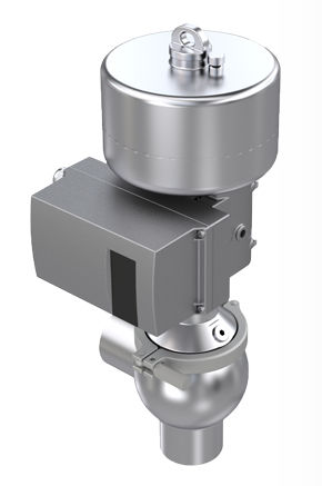 Valve with membrane RDpneumaticadjustmentfor liquid food products and beverages