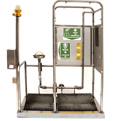 Аварийный душ со станцией для промывания глаз и лица 6112напольныйдеконтаминация