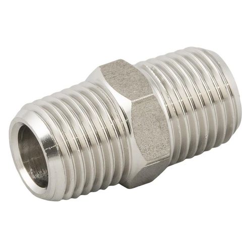 Ниппель из нержавеющей стали серии 62000 с резьбой, шестигранный, прямой