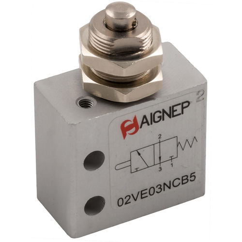 Клапан распределительный пневматический тарельчатый 02VE с механическим управлением, 3/2-ходовой, с пружинным возвратом