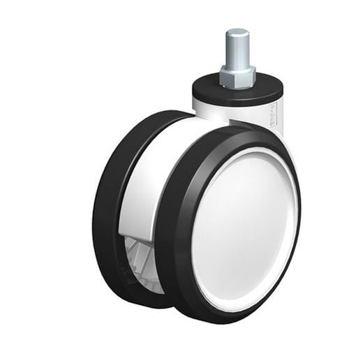 Ролики поворотные серии LKDG-PUA с резьбовой шпилькой и тормозом, без маркировки