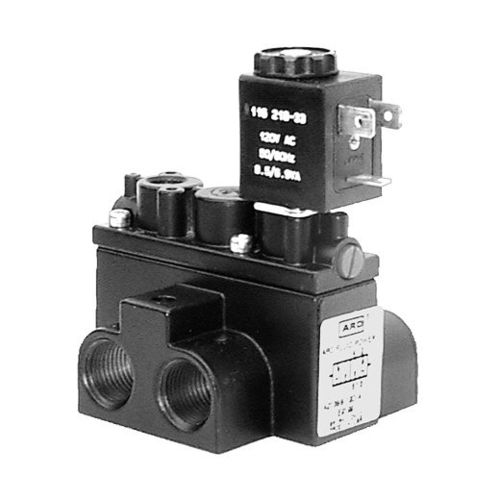 Пневматический гидрораспределитель с пилотным управлением серии Alpha с электромагнитным управлением, 4-ходовой, компактный