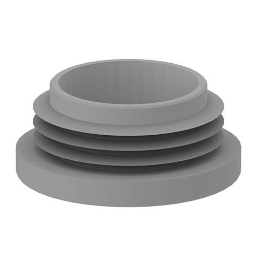 Заглушка круглая, ребристая, с наружной резьбой, пластик