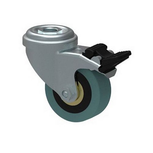 Поворотный роликовый стерженьс тормозом, крепление с центральным отверстием