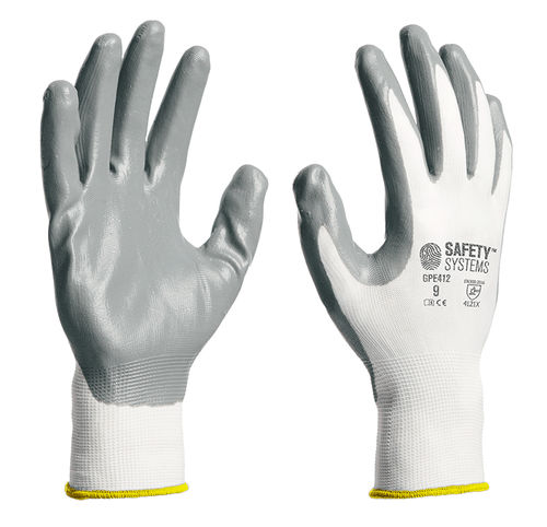 Защитные перчатки для работы GPE412, устойчивые к истиранию, маслостойкие, нитрил