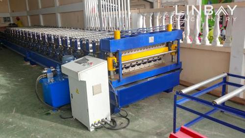 Машина для производства рулонов кровельных панелей двухслойная