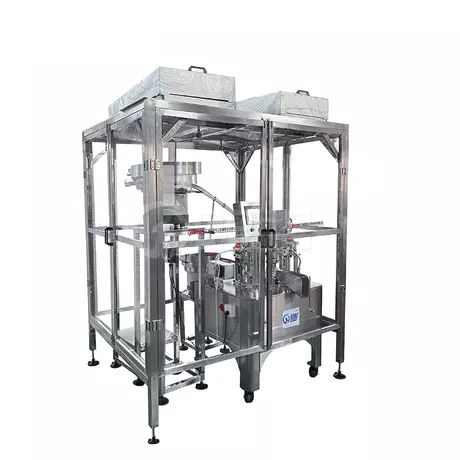 Автоматическая машина для наполнения и укупорки бутылок, роторное, вибрационное взвешивание.