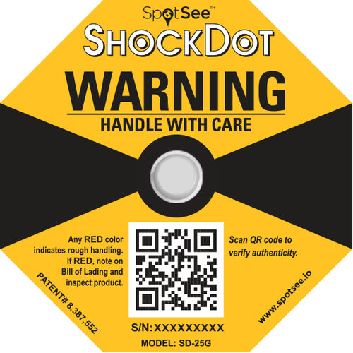 Индикатор удара ShockDotlabelпрост в установкеодноразовый