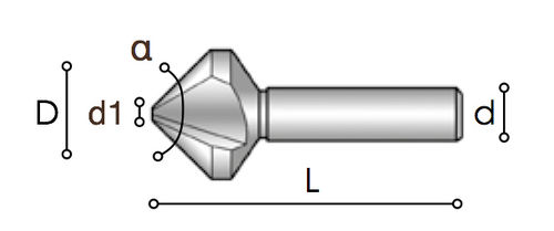 Цельная цековка SV 76 TIN для удаления заусенцев