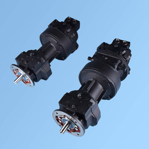 Поршневой пневмодвигатель с шестеренчатым редуктором