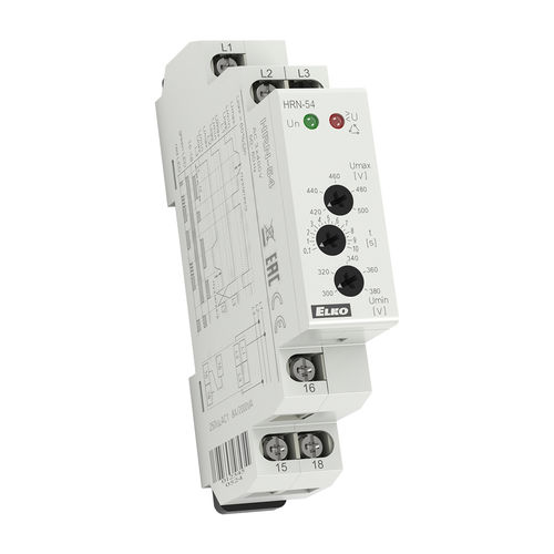 Реле контроля напряжения HRN-541 NO/NCDIN, регулируемое на рейке
