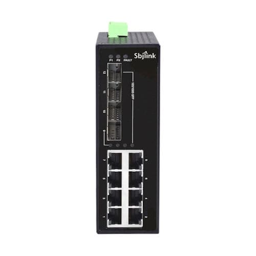 Неуправляемый коммутатор Ethernet RPT-1012G-4F-X4, 12 портов, гигабитный Ethernet, DIN-рейка