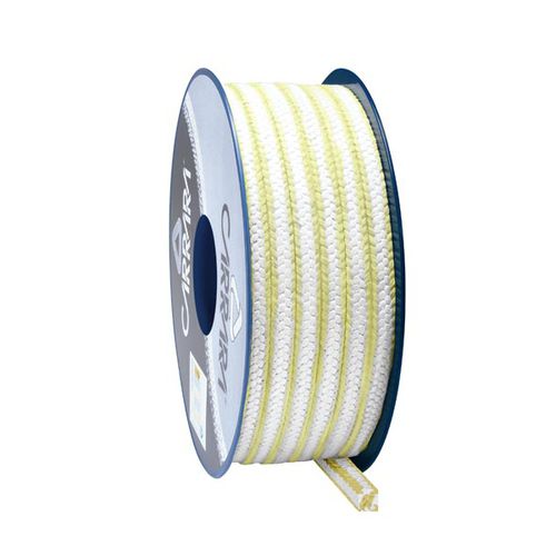 Плетеная набивка из ПТФЭ. PT5600Карамидная пряжавысокая устойчивостьдля центробежных насосов.