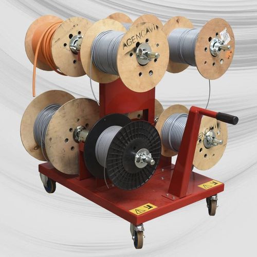 Тележка транспортная CAR-PB-MECS-8стальнаяпромышленная с приводом от кабельного барабана