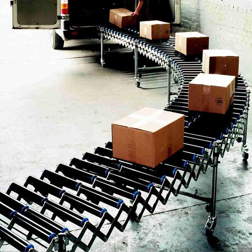 Роликовый конвейер горизонтальныйизогнутыйдля картонных коробок