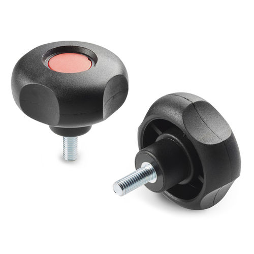 Ручка с накаткой G747, звездообразная резьба, полиамид