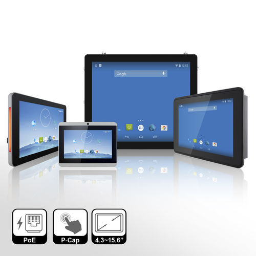 Компактный терминал HMI с мультисенсорным экраном, встроенный в панель