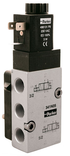 Пневматический распределитель с электромагнитным управлением серии Nx3, Nx5, 5/2-ходовой, для высоких расходов