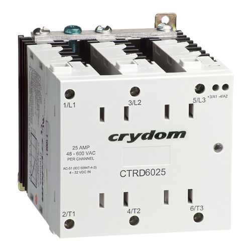 Силовой контактор серии CTR, полупроводниковый, трехфазный, на DIN-рейке